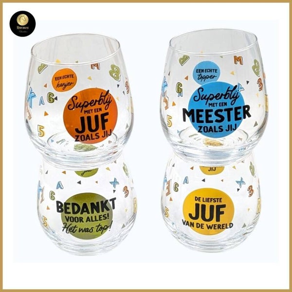 Waterglazen JUF/Meester vanaf