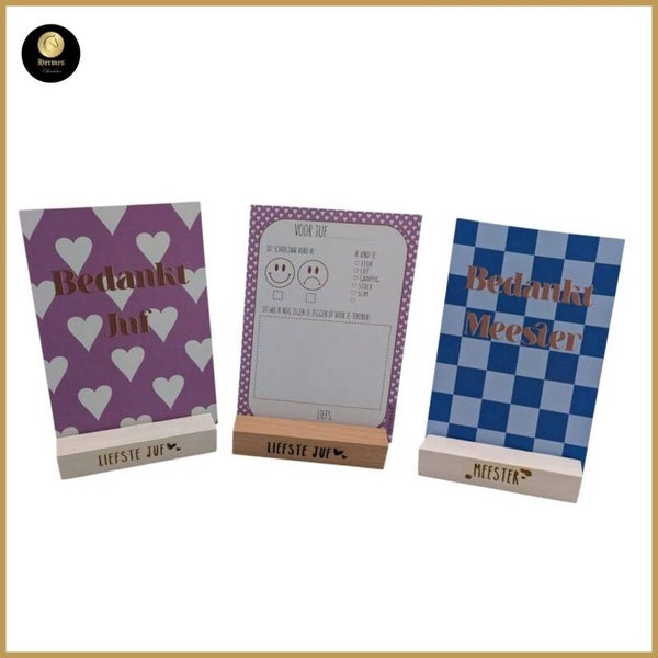 Kaarthouder met invulkaart – Liefste Juf of Meester