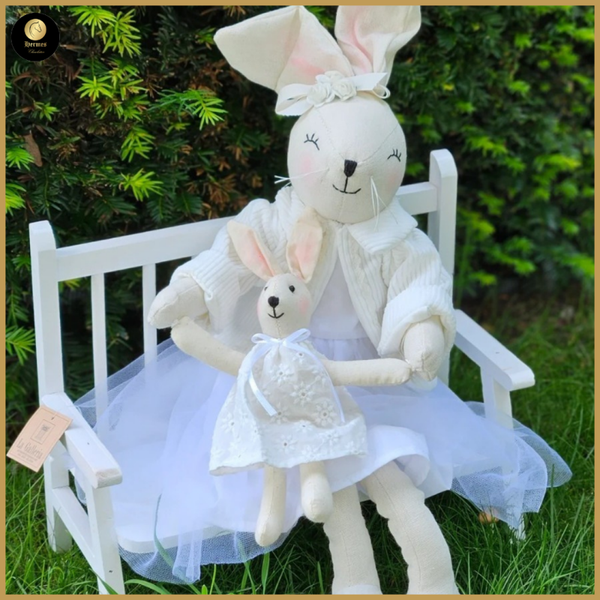 Konijn  met baby 45cm