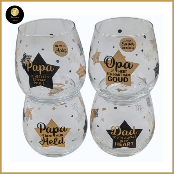 Water - wijnglazen  PAPA, PLUSPAPA, OPA, DAD vanaf