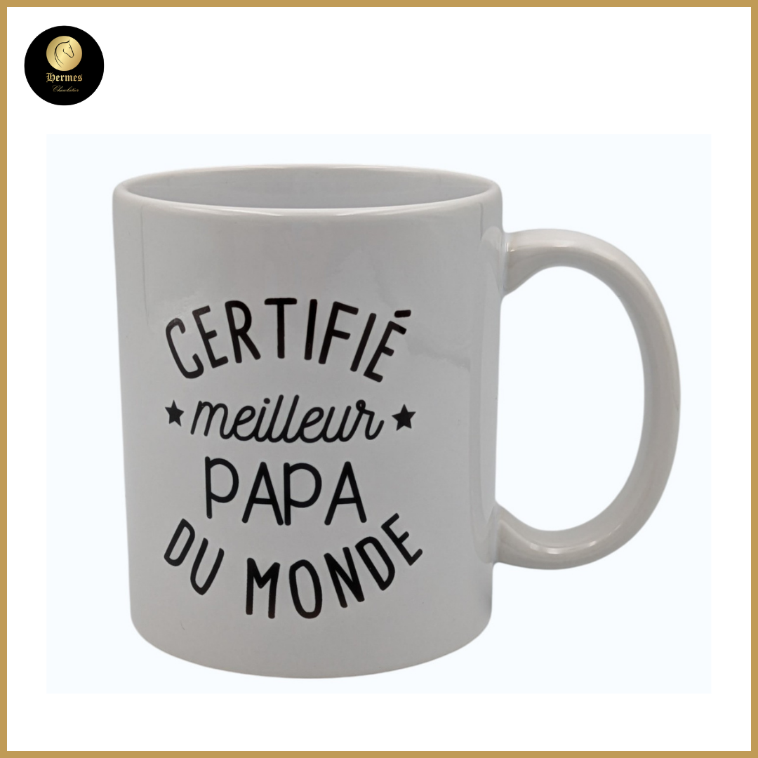 Mug 'Certifié meilleur papa du monde'
