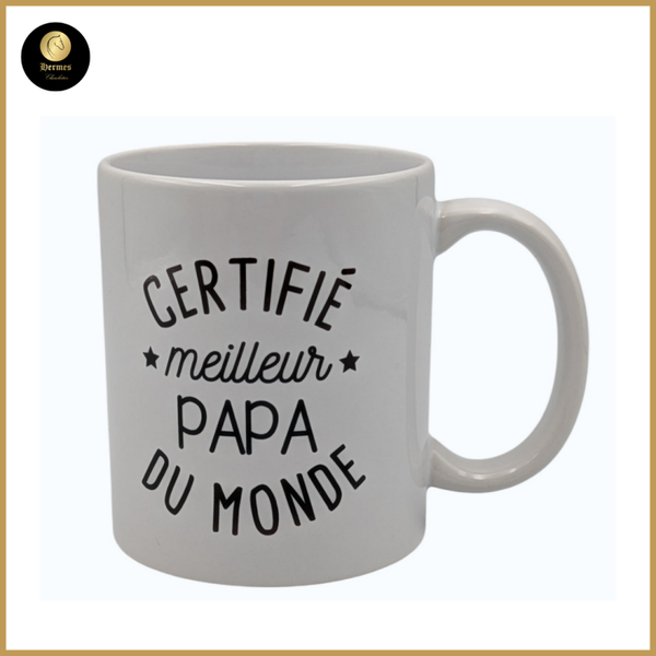 Mug 'Certifié meilleur papa du monde'