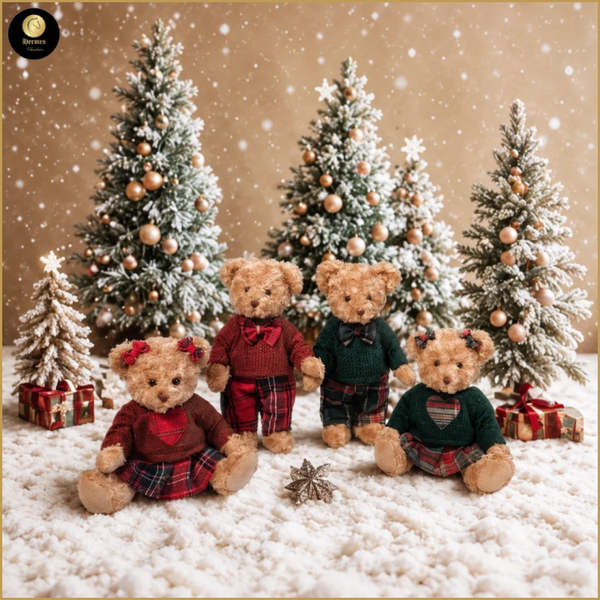 Beren winteroutfit met strikjes – 30 cm