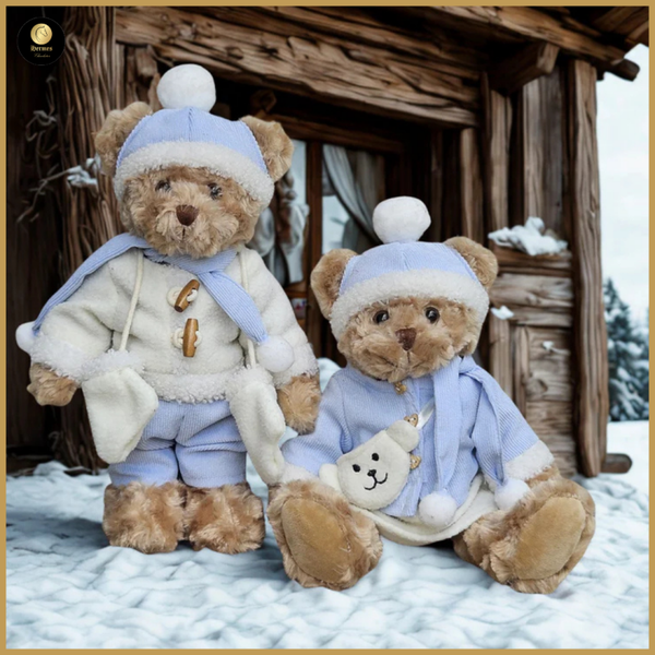 Koppel beertjes in winter outfit 30cm