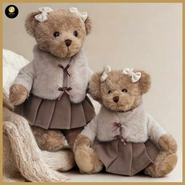 Meisjesbeer met Fluffy Jasje – 25 cm