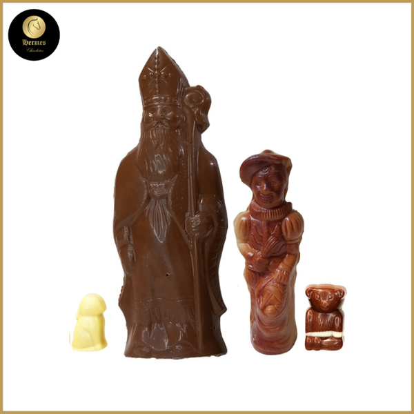 Sinterklaas 18cm en Roetpiet 12cm, 2 pralines