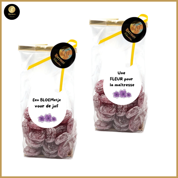Een bloemetje voor de juf – violetsnoepjes