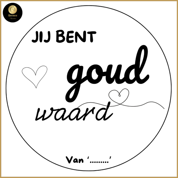 Gepersonaliseerde stickers 'Je bent goud waard'