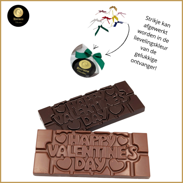 Chocolade wish tablet met opschrift  'Happy Valentines day'