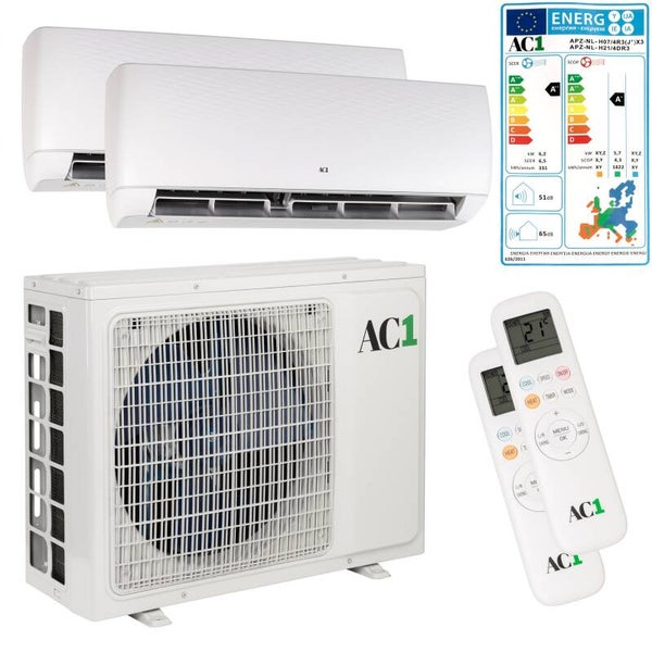 AC1 Duo-Split 8.0kW Outdoor + 3.5 kW & 5.0 kW Indoor COOL&HEAT - WIFI "DESIGN FRONTPANEL"