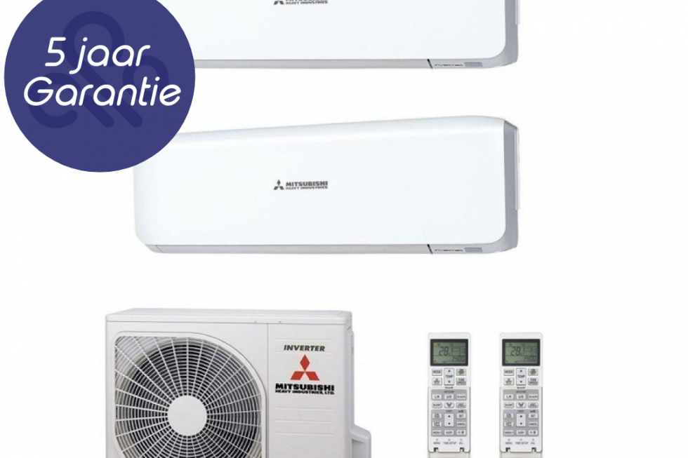 Mitsubishi Heavy Industries "Duo-Split " ZS-W Serie 5.0kW outdoor + 2x 3.5 kW indoor R32 Cool & Heath - Wifi