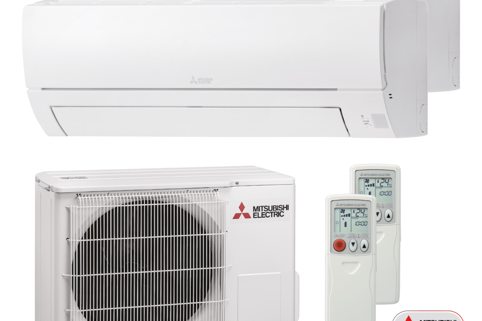 Mitsubishi Electric AKTIE : Duo split MSZ-Serie 5.3kW outdoor + 2x 3.5 kW ( Ap Serie ) A+++ indoor Incl. Wifi