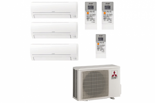 Mitsubishi Electric Tripple - Split MSZ-Serie 5.0kW outdoor + 2x 2.5 kW +1x 3.5 kW indoor "EXTRA LAGE PRIJS "