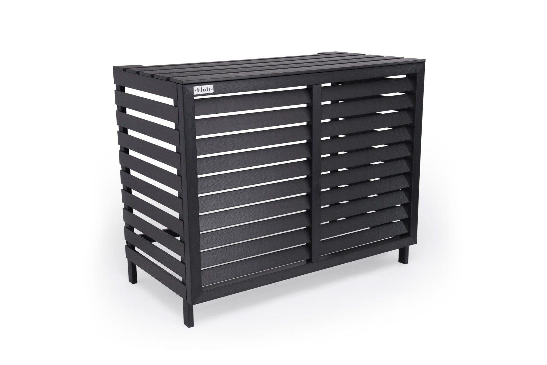 Floli Kunststof Airco Cover – Buitenunit Omkasting "Houtlook " Grijs RAL 7016