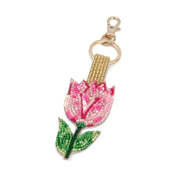 Roze tulp tashanger / sleutelhanger