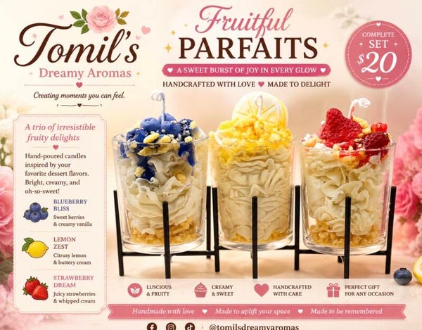 The three trio delight parfaits