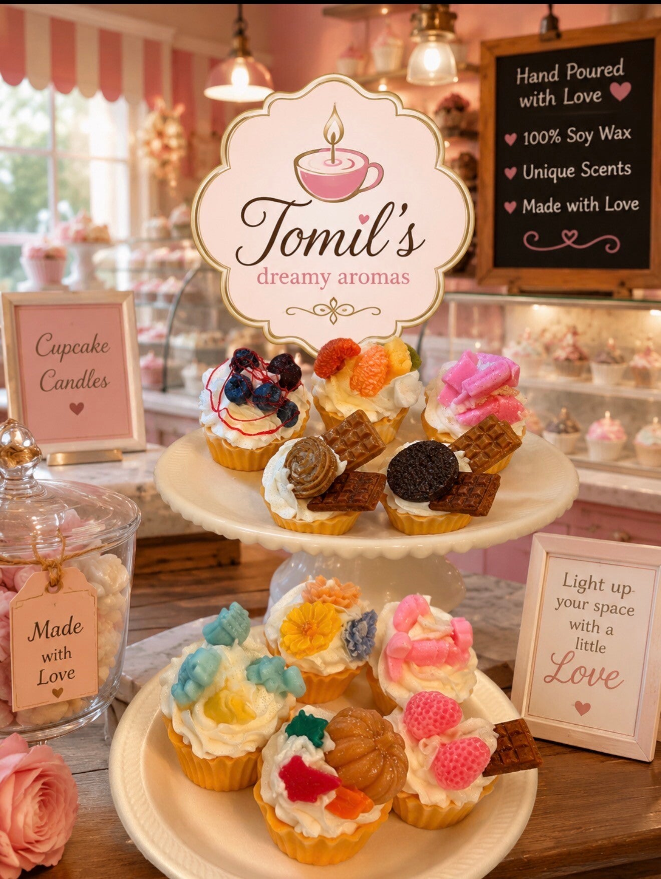 Delicious delightful candle cakes