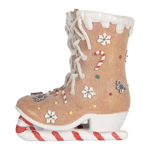 Clayre & Eef Decoratie Schaatsen 19x14x20 cm Bruin Kunststof