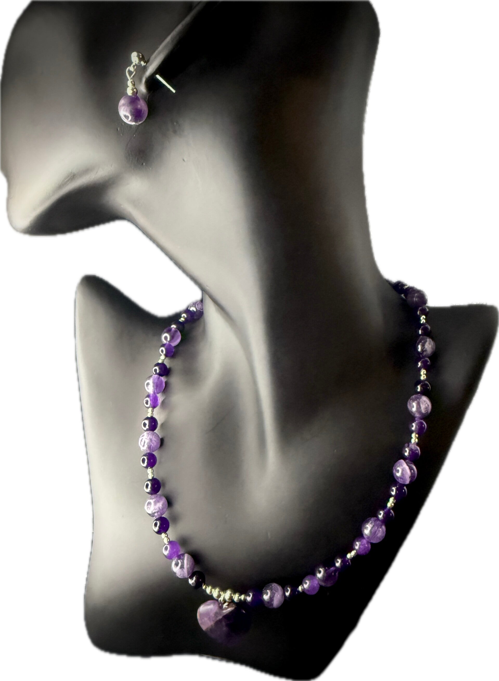 Silber 925💜Amethystherz-Collier