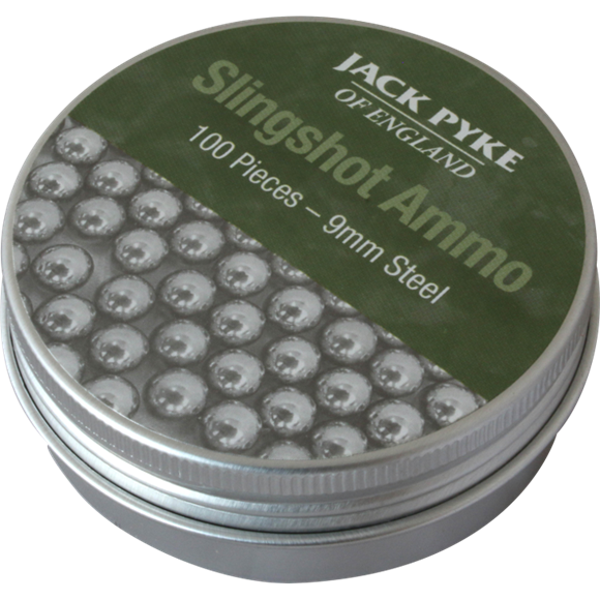 Jack Pyke Slingshot Ammo – 9mm Steel Balls – 100 Pack