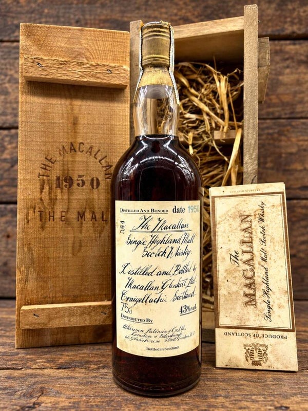 Macallan 1950 Red Ribbon 75 cl, 43% Distilled in 1950