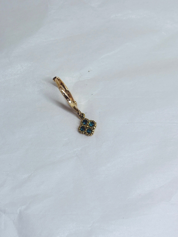 oorbel blauwe steentjes