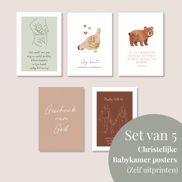 Bijbelse Babykamer Posters Bundel - DIGITALE PRINTABLES (A4 & A5)