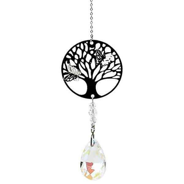 Tree of Life Regenbogen-Kristalltropfen weiss