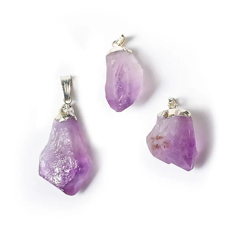 Edelsteinanhänger Amethyst Spitzen roh