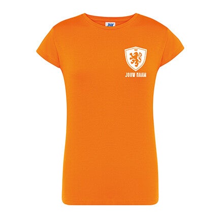 T-SHIRT | DAMES | ORANJE | JOUW NAAM