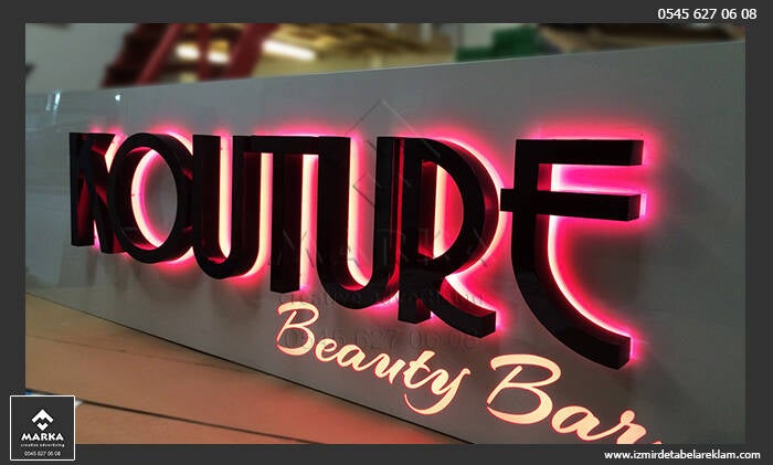 Krom ışıklı kutu harf tabela, reklam panosu, tabela çeşitleri, paslanmaz metal harf