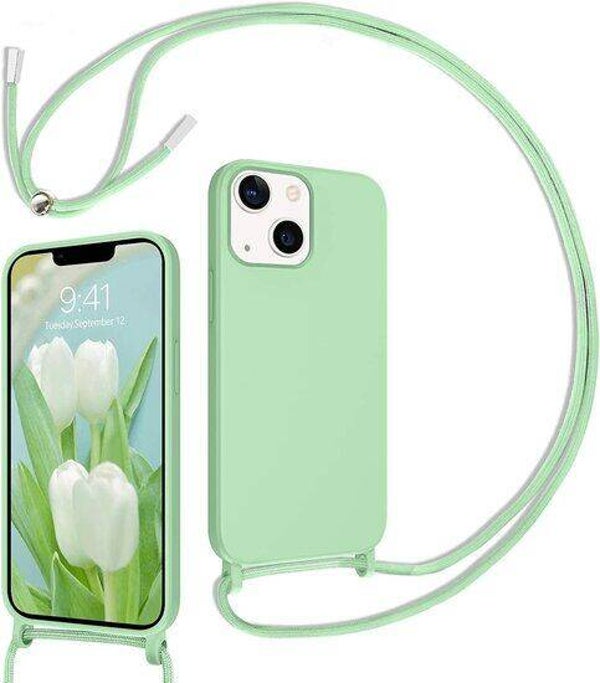 Silicone met Koord - 2mm - iPhone 14 Pro - Pistache