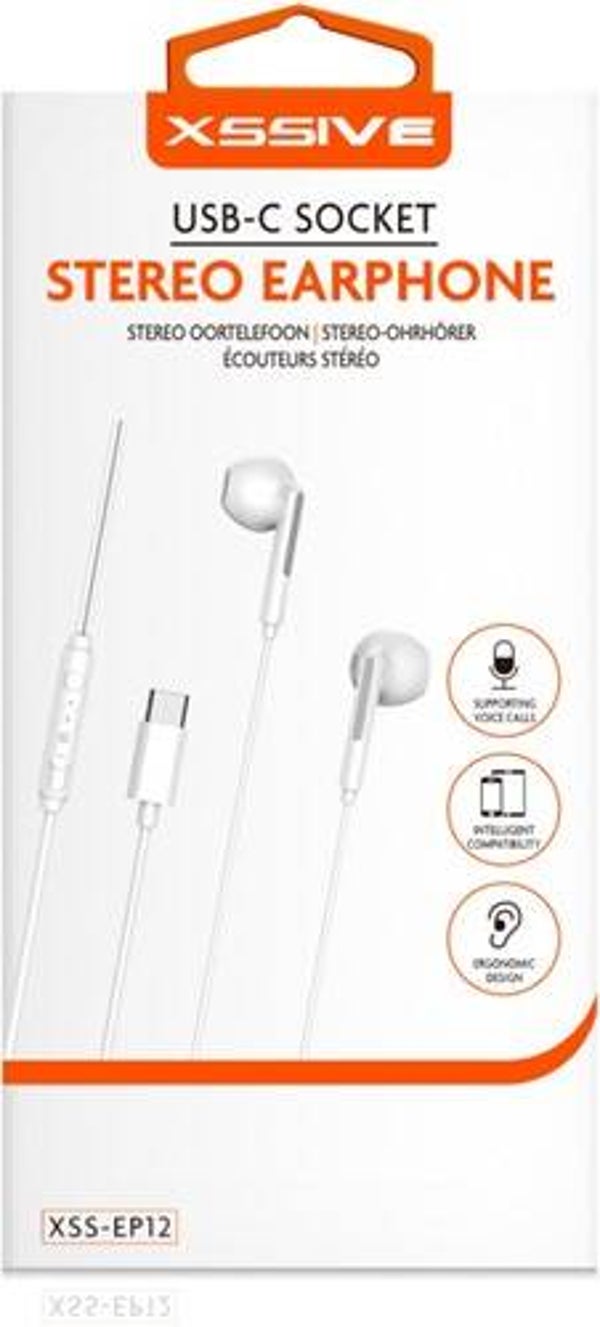 XSSIVE - Stereo Earphone - USB-C Socket - Wit