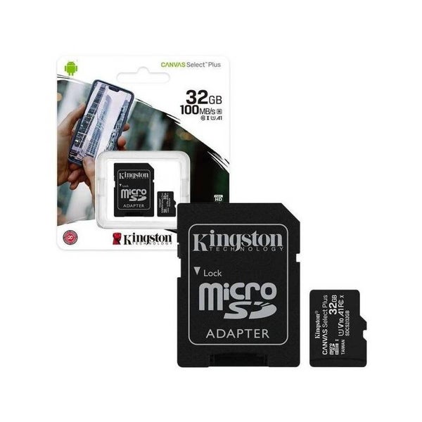 Kingston SDCS2/32GB Class 10 CANVAS Select Plus Micro SD Card Met Adapter, 32 GB