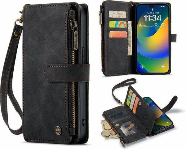 CaseMania - Wallet Case - iPhone 12 Pro Max - Zwart