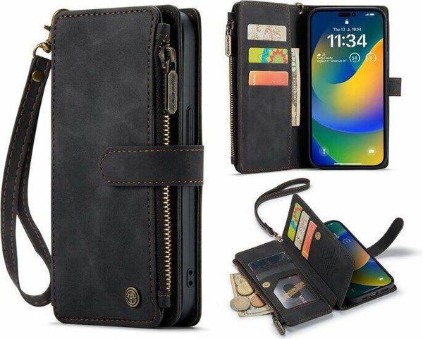 CaseMania - Wallet Case - iPhone 12 Pro - Zwart