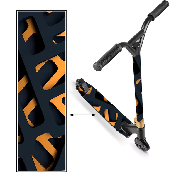 autocollant géométrique cool noir et orange