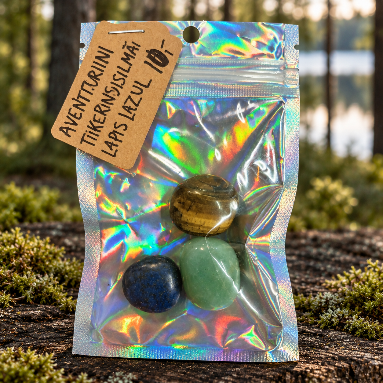 Aventuriini, tiikerinsilmä ja Lapis lazuli