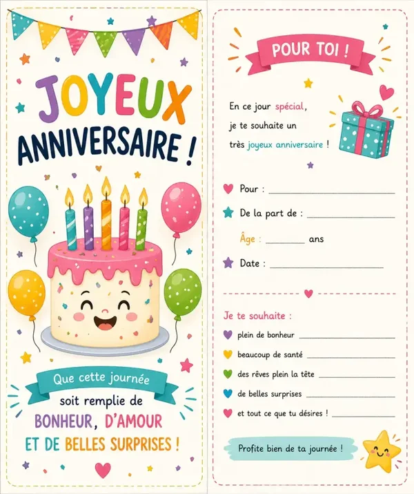 Carte anniversaire