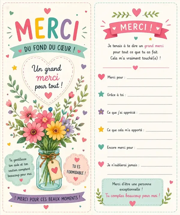 Carte remerciement
