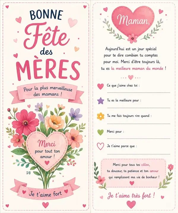 Carte fête des mères