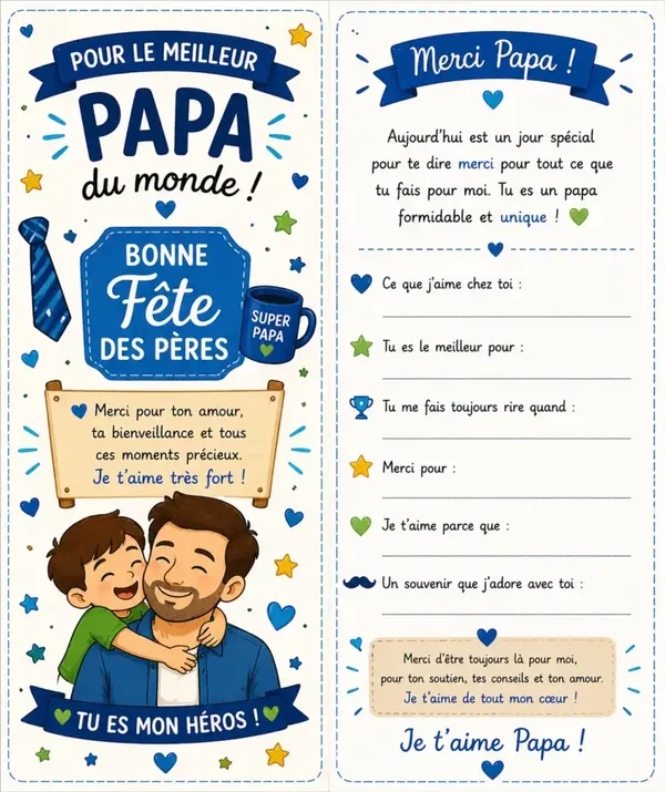 Cartes fêtes des pères