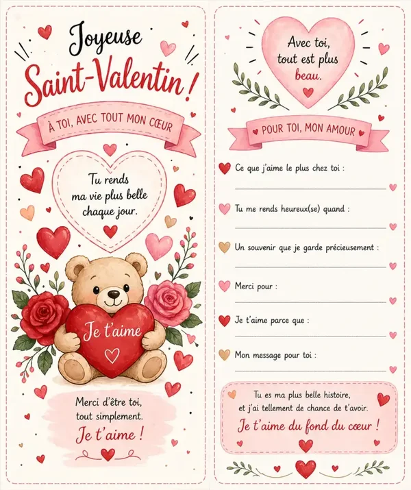 Carte st Valentin