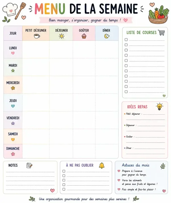 Menu de la semaine
