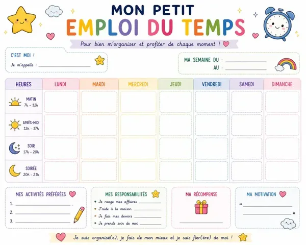 Mon petit emploi du temps