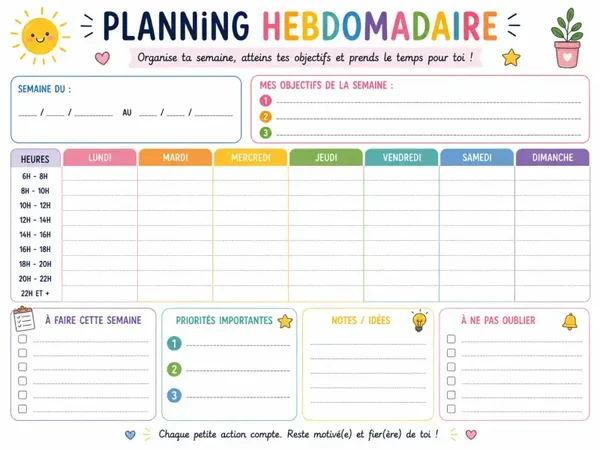 Planning hebdomadaire