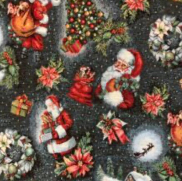 Gobelin kerstman donkerblauw