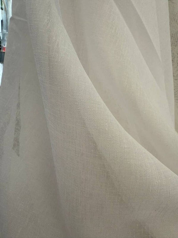 Vitrage linnenlook white 320 cm hoog