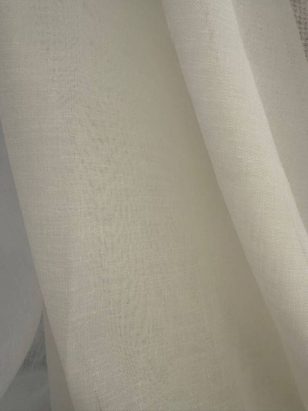 Vitrage linnenlook off white 320 cm hoog