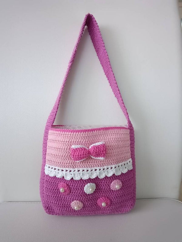 Kinder Häkeltasche Handarbeit/Bolsita de ganchillo para nenas